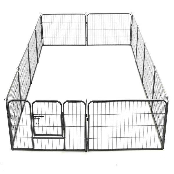Vidaxl Dog Playpen 12 Panels Steel 80X60 Cm Black Fences & Pens