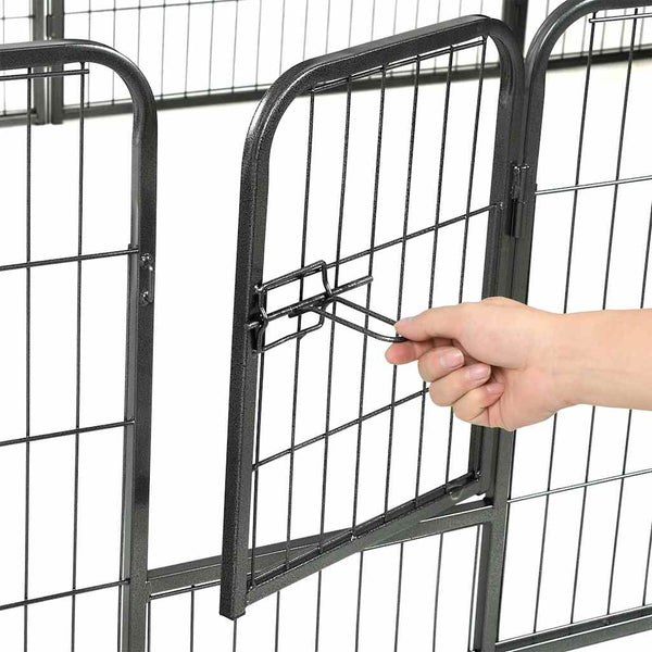 Vidaxl Dog Playpen 12 Panels Steel 80X60 Cm Black Fences & Pens