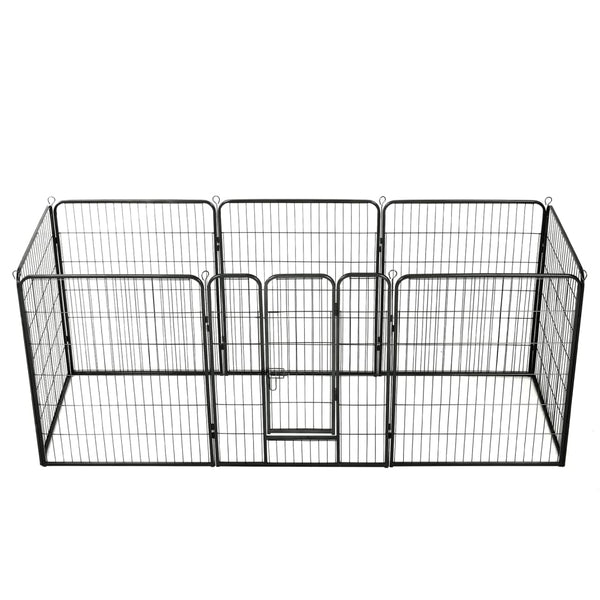 Vidaxl Dog Playpen 8 Panels Steel 80X100 Cm Black Fences & Pens