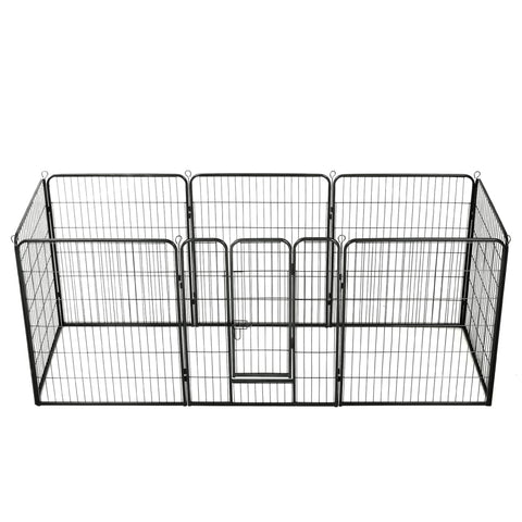 Vidaxl Dog Playpen 8 Panels Steel 80X100 Cm Black Fences & Pens