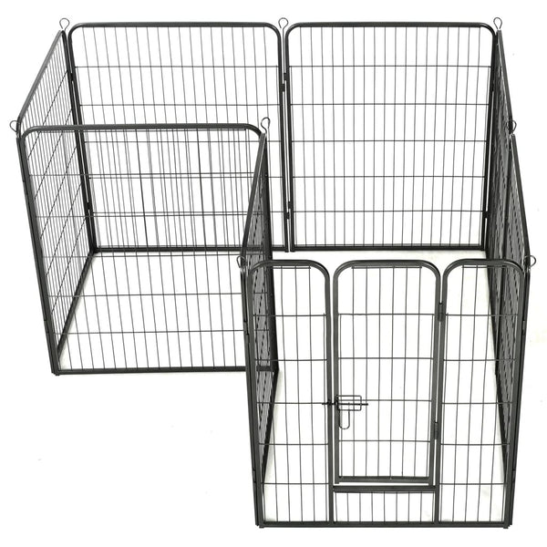 Vidaxl Dog Playpen 8 Panels Steel 80X100 Cm Black Fences & Pens