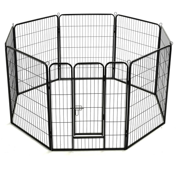 Vidaxl Dog Playpen 8 Panels Steel 80X100 Cm Black Fences & Pens