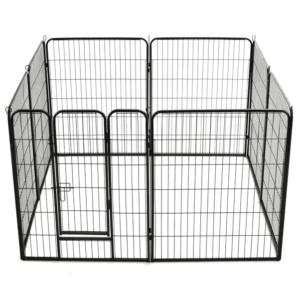 Vidaxl Dog Playpen 8 Panels Steel 80X100 Cm Black Fences & Pens