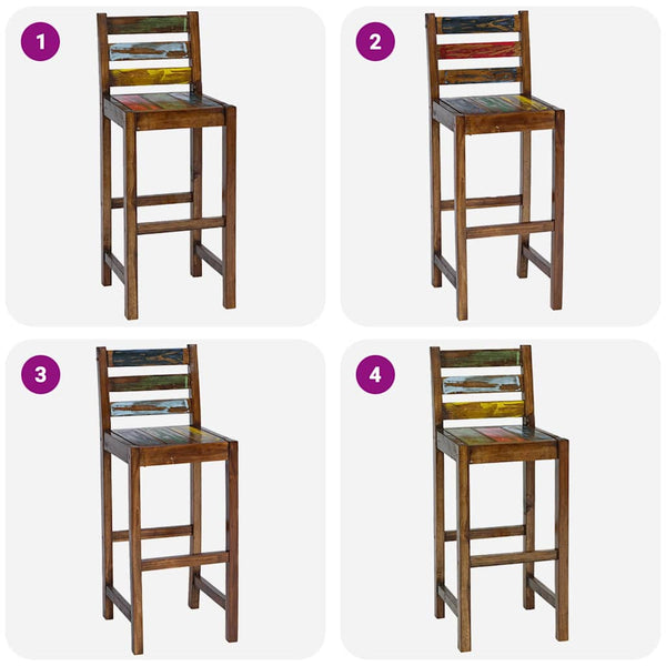 Vidaxl Bar Stools 2 Pcs Solid Reclaimed Wood Benches Bar Stools