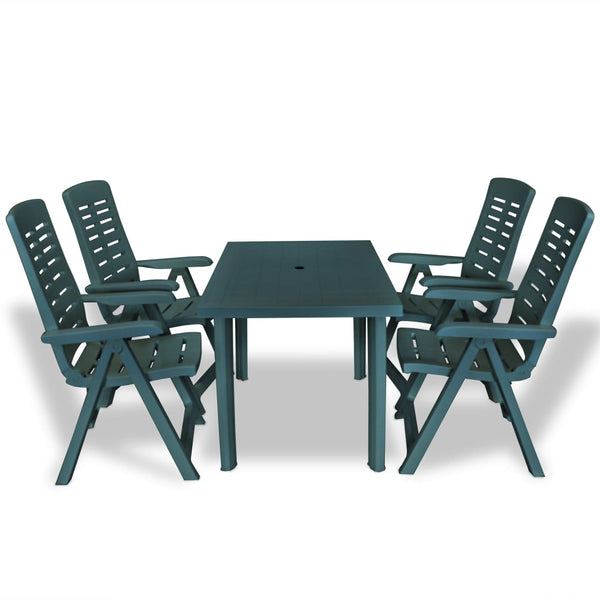 5 Piece Outdoor Dining Set Plastic Green Outdoor Dining Sets