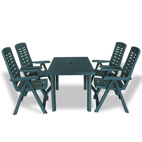 5 Piece Outdoor Dining Set Plastic Green Outdoor Dining Sets
