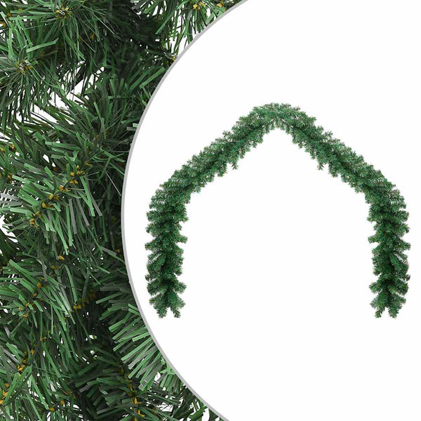 Vidaxl Christmas Garland Pvc Green 20 Metres 1800 Branches Seasonal Decorations