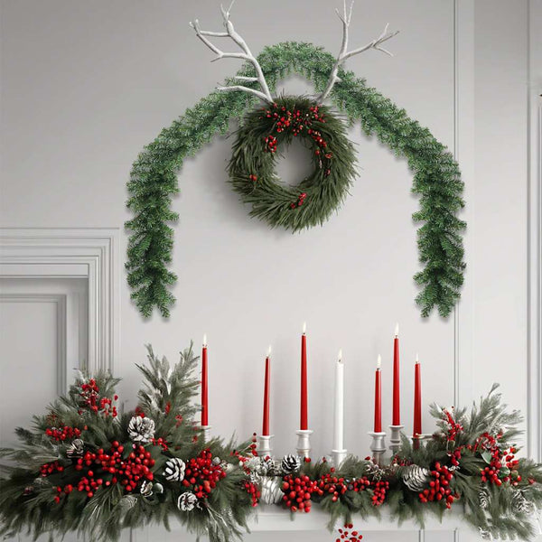 Vidaxl Christmas Garland Pvc Green 20 Metres 1800 Branches Seasonal Decorations