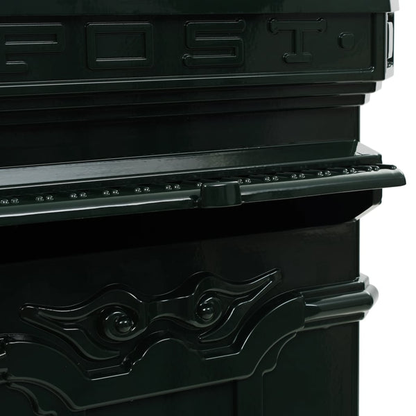 Pillar Letterbox Aluminium Vintage Style Rustproof Green Letterboxes