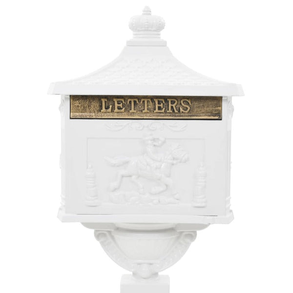 Pedestal Letterbox Aluminium Style Rustproof White Letterboxes