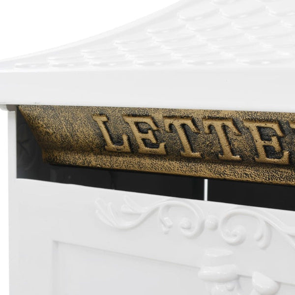 Pedestal Letterbox Aluminium Style Rustproof White Letterboxes