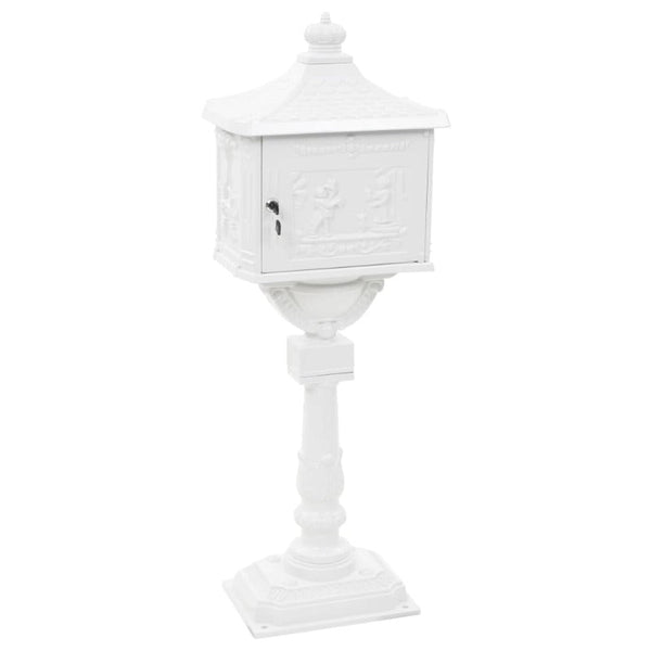 Pedestal Letterbox Aluminium Style Rustproof White Letterboxes