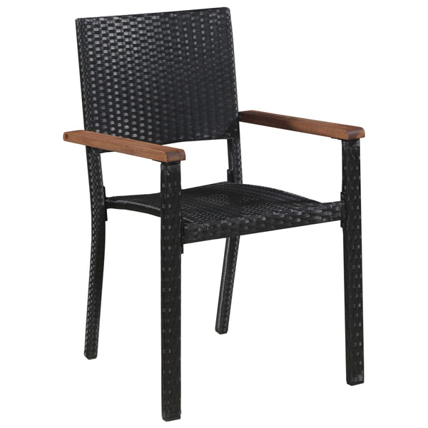 Vidaxl Outdoor Chairs 2 Pcs Poly Rattan Black Patio Chairs