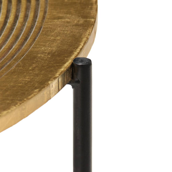 Tables Table Set 2 Pieces Brass Covered Mdf