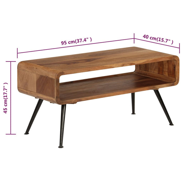 Coffee Table Solid Sheesham Wood 95X40x45 Cm Coffee Tables