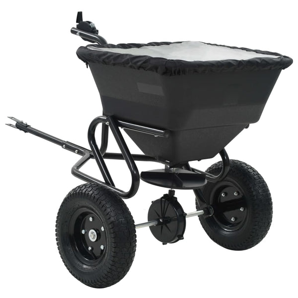 Tow Behind Salt Spreader Pvc And Steel 125X74x79 Cm 45 L Wheelbarrows Carts Wagons