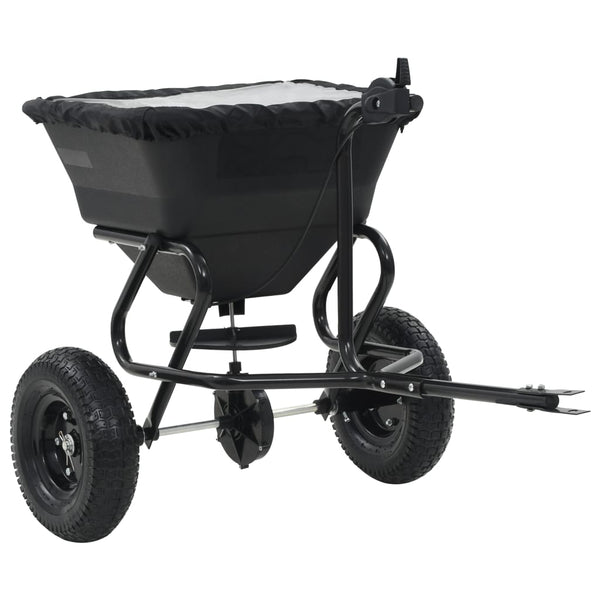 Tow Behind Salt Spreader Pvc And Steel 125X74x79 Cm 45 L Wheelbarrows Carts Wagons