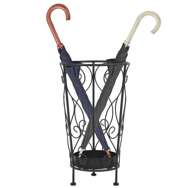 Umbrella Stand Vintage Style Metal 26X46 Cm Black Umbrella Stands