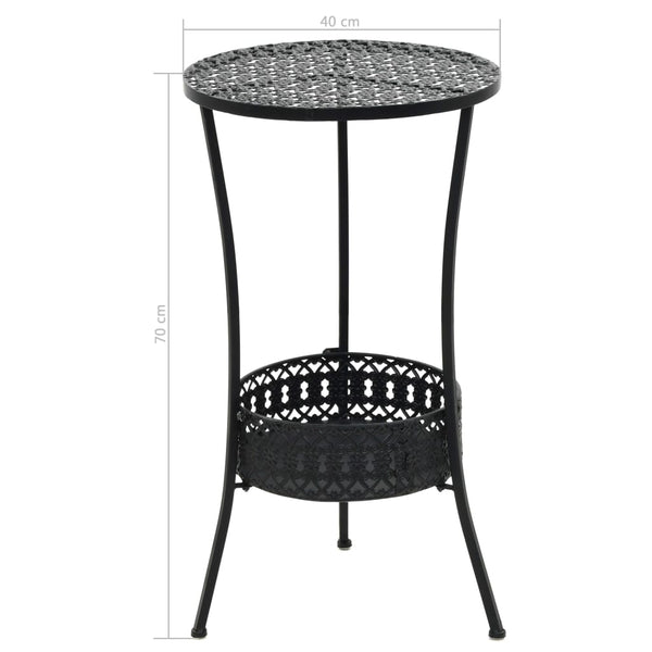 Bistro Table Black 40X70 Cm Metal Bar Tables