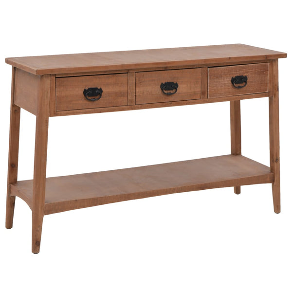 Console Table Solid Fir Wood 126X40x77.5 Cm Brown Hall Tables