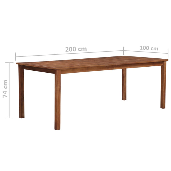 Vidaxl Garden Table 200X100x74 Cm Solid Acacia Wood Patio & Garden Tables