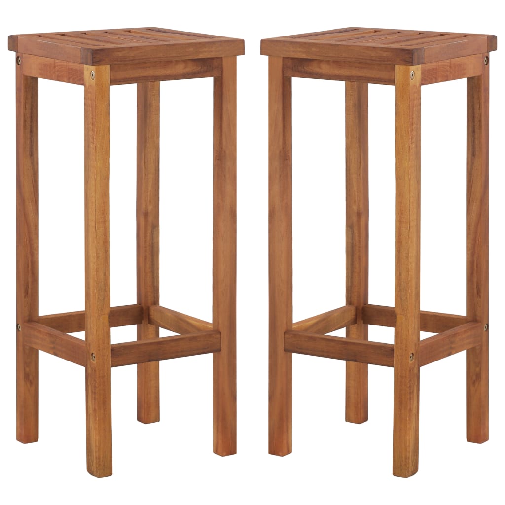 Vidaxl Bar 2 Pcs Solid Acacia Wood Chairs