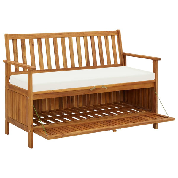 Garden Storage Bench Solid Acacia Wood 120X63x84 Cm Patio Benches