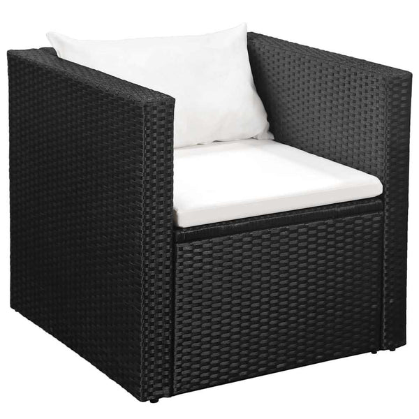 Vidaxl 4 Piece Garden Lounge Set Poly Rattan Black And White Other Patio & Garden Furniture