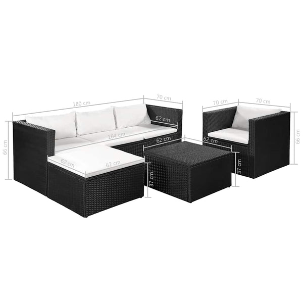 Vidaxl 4 Piece Garden Lounge Set Poly Rattan Black And White Other Patio & Garden Furniture