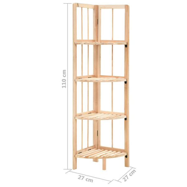 Cedar Wood Corner Shelf Foldable Bookshelf For Home Furniture 27X27x110 Centimetre Bookshelves