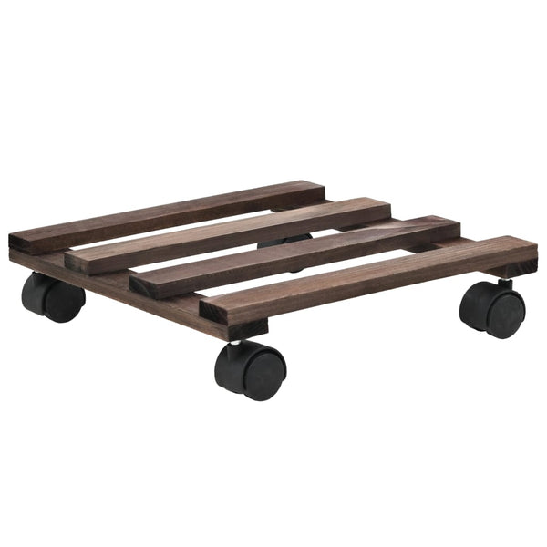 Plant Stands Plant Rollers 4 Pcs Cedar Wood 25X25 Cm