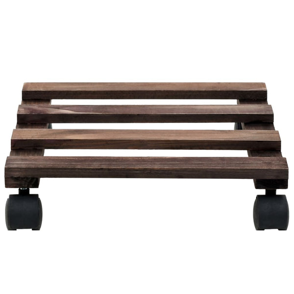 Plant Stands Plant Rollers 4 Pcs Cedar Wood 25X25 Cm