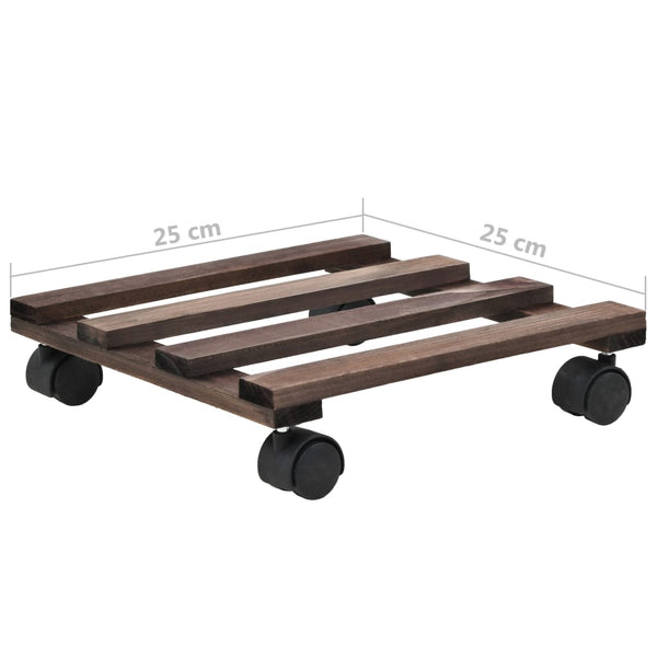 Plant Stands Plant Rollers 4 Pcs Cedar Wood 25X25 Cm