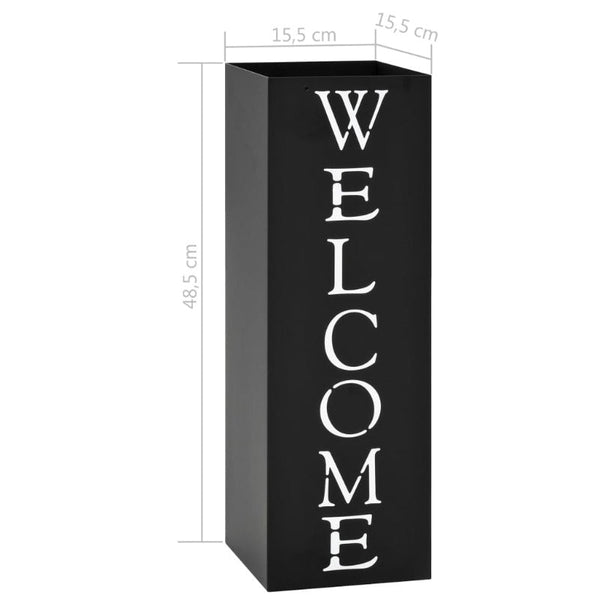 Vidaxl Steel Umbrella Stand Black 15.5 X 48.5 Cm Umbrella Stands