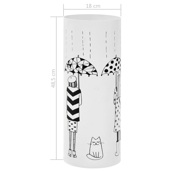 Vidaxl Umbrella Stand Women Steel White Placeholder
