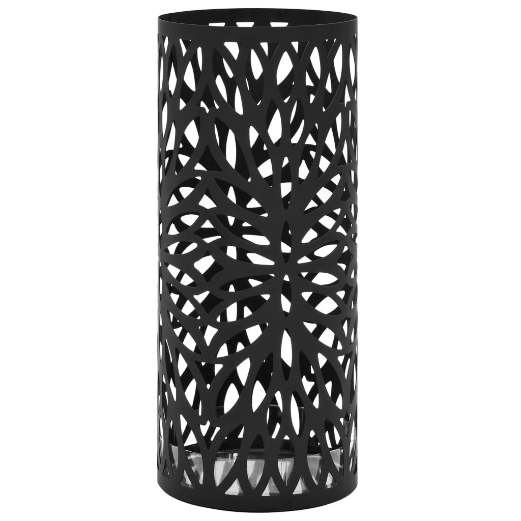 Umbrella Stand Leaves Steel Black Umbrella Stands