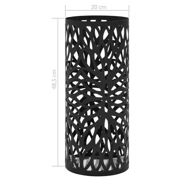 Umbrella Stand Leaves Steel Black Umbrella Stands