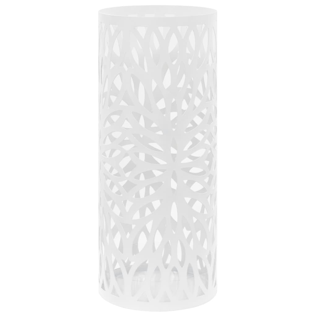 Umbrella Stands Umbrella Stand Leaves Steel White