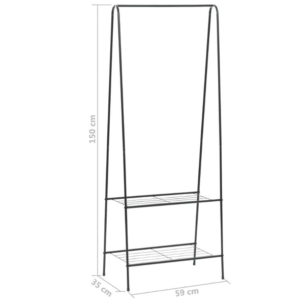 Vidaxl Clothes Rack 59X35x150 Cm Black Garment Racks