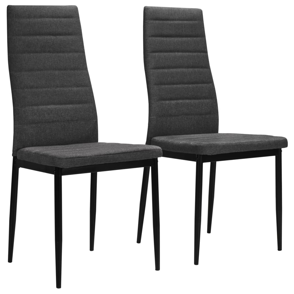 Vidaxl 2 Pcs Dark Grey Fabric Dining Chairs