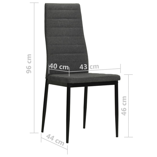 Vidaxl 2 Pcs Dark Grey Fabric Dining Chairs