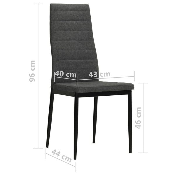 Dining Chairs 4 Pcs Dark Grey Fabric