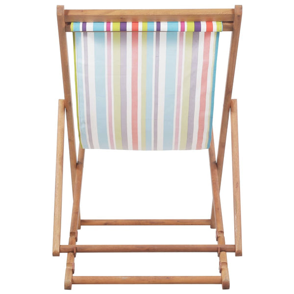 Vidaxl Folding Beach Chair Fabric And Wooden Frame Multicolour Beach Chairs