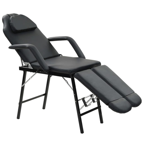 Facial Treatment Chair Faux Leather 185X78x76 Cm Black Salon Chairs