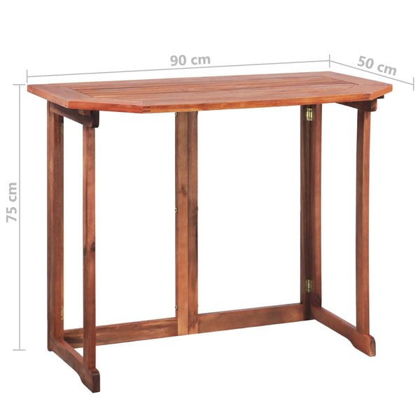Bistro Table 90X50x75 Cm Solid Acacia Wood Patio & Garden Tables