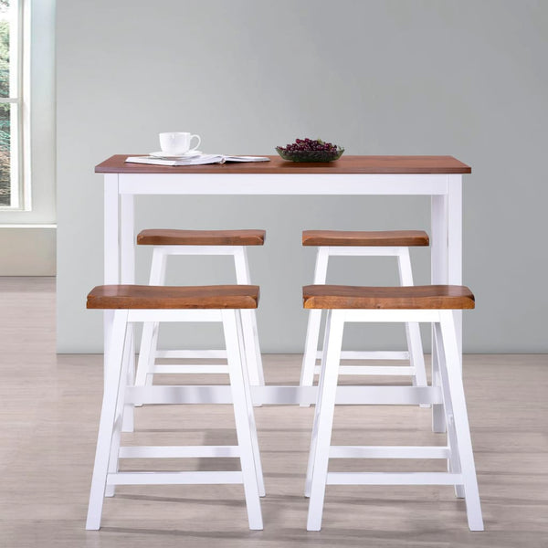 Bar Table And Stool Set 5 Pieces Solid Wood