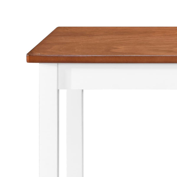 Vidaxl Bar Table And Chair Set 5 Pieces Solid Wood Brown White Bar Tables