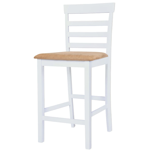 Vidaxl Bar Table And Chair Set 5 Pieces Solid Wood Brown White Bar Tables