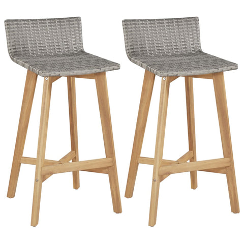 Vidaxl Bar 2 Pcs Solid Acacia Wood Chairs