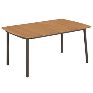 Garden Table 150X90x72cm Solid Acacia Wood And Steel